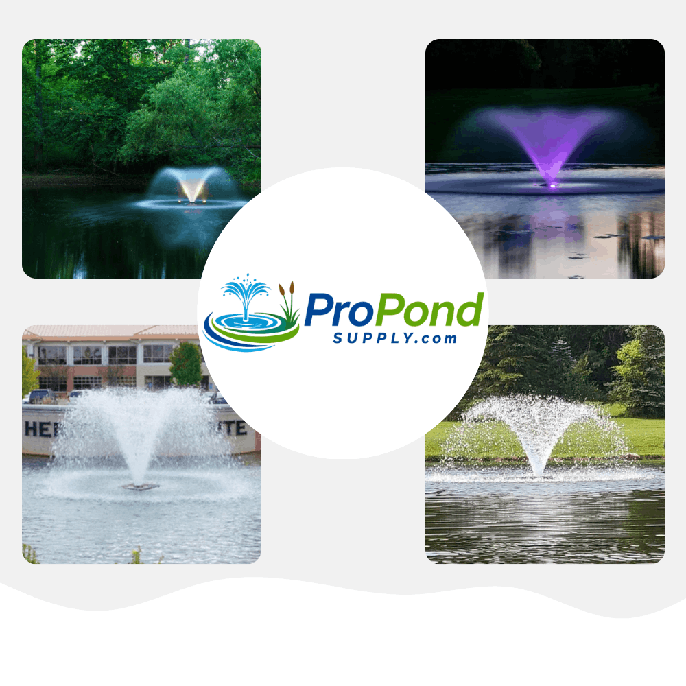 4 Aerating fountains all set up in ponds