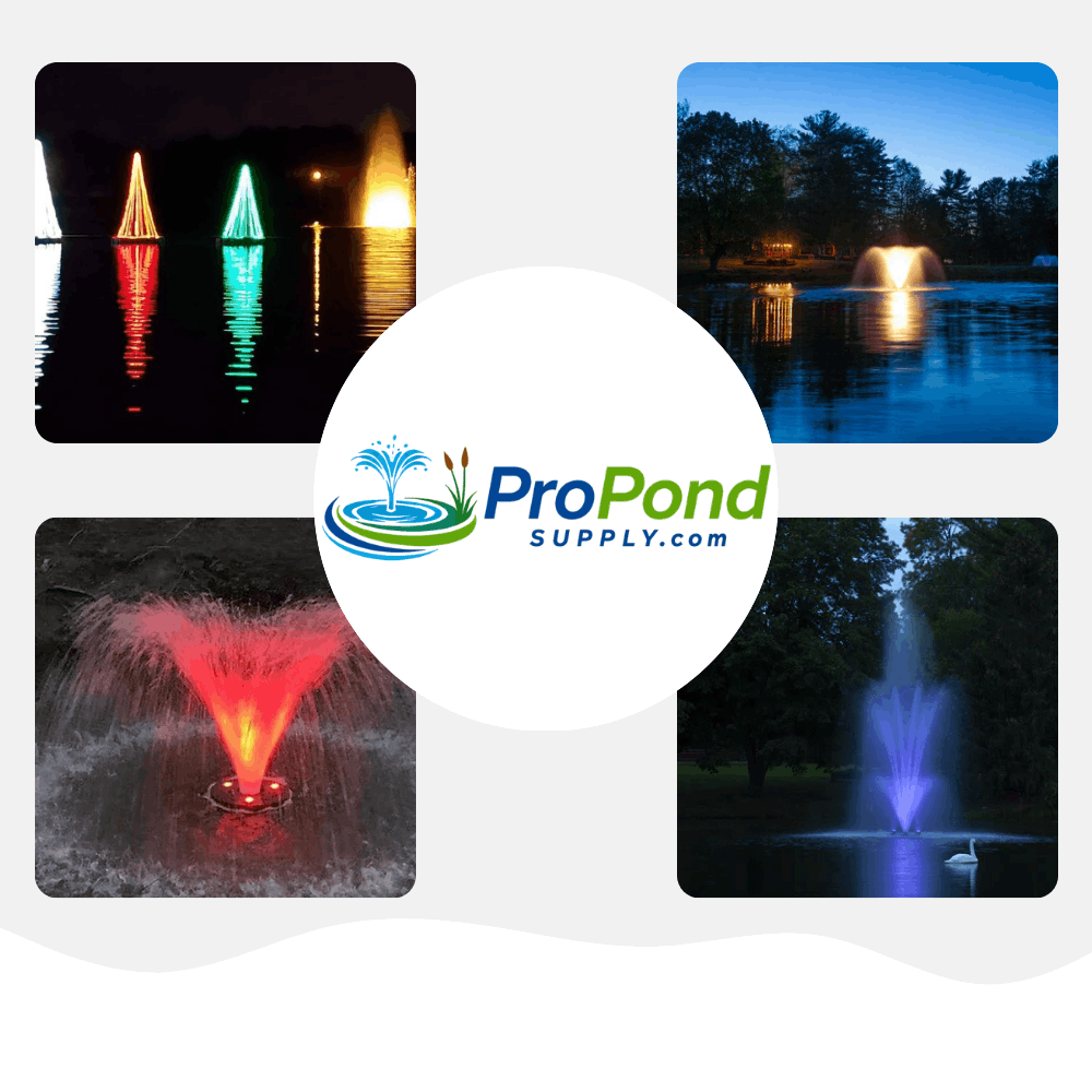 Fountains installed in 4 different ponds all installed with Pond Fountain Lights