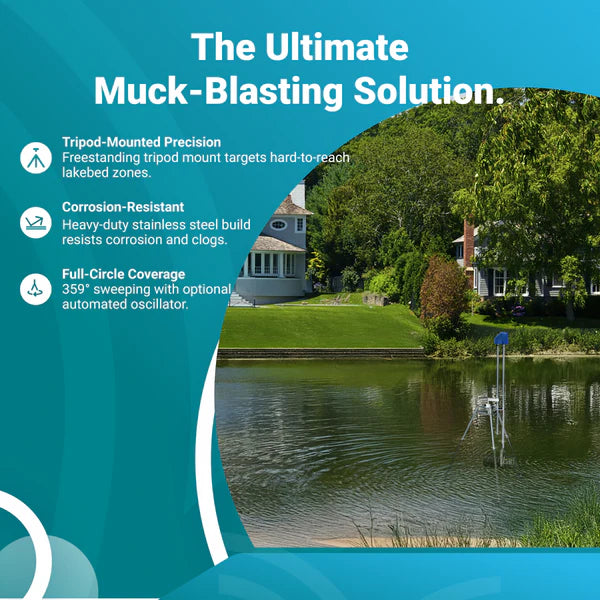AquaSweep Max benefits graphic showing Scott Aerator reliability and USA-made quality