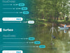 AquaSweep Max muck blasting solution graphic with tripod mounted pond circulator