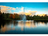Atriarch Fountain by Scott Aerator operating in a narrow wooded pond with green banks