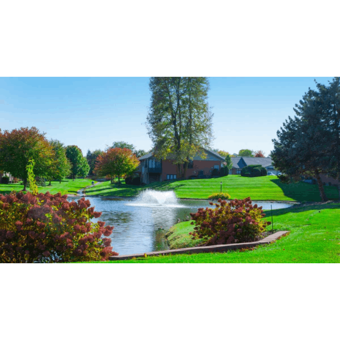 Display aerator DA-20 from Scott Aerator operating in neighborhood pond setting
