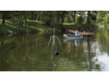 Scott Aerator AquaSweep Max installed in a pond with circular water movement coverage pattern
