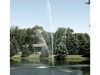 Scott Aerator Clover fountain with tall center plume in a wooded pond