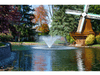 Scott Aerator DA-20 display aerator installed in a residential pond near decorative windmill landscaping