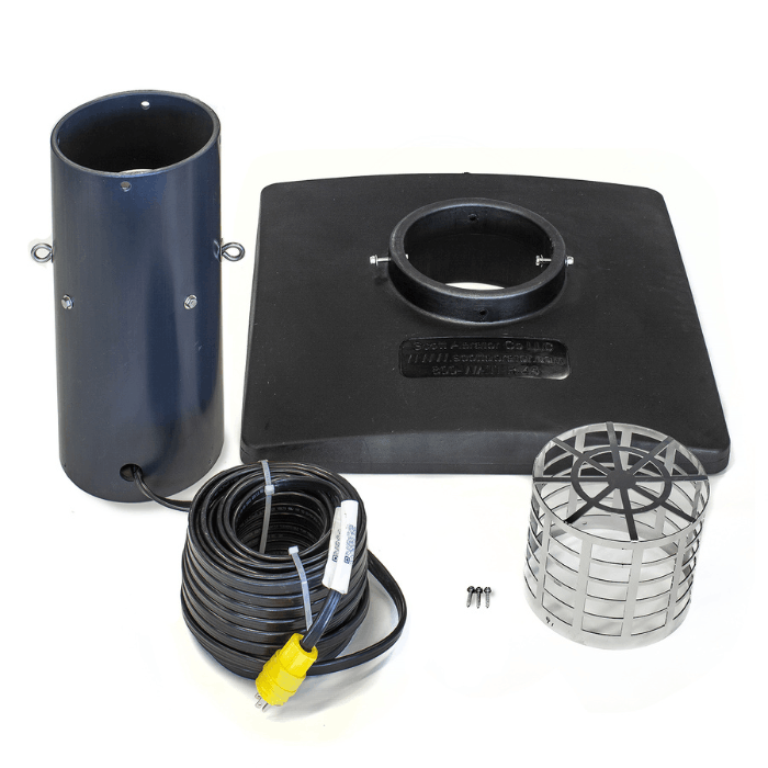Scott Aerator DA-20 display aerator with float platform, motor housing, intake screen, and power cord