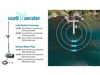 Scott Aerator Dock Mount AquaSweep coverage chart showing lake bottom and surface water flow range