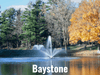 Scott Aerator Great Lakes Fountain with Baystone spray pattern installed in pond