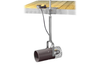 Scott AquaSweep muck blaster mounted on a dock with the unit suspended in the water