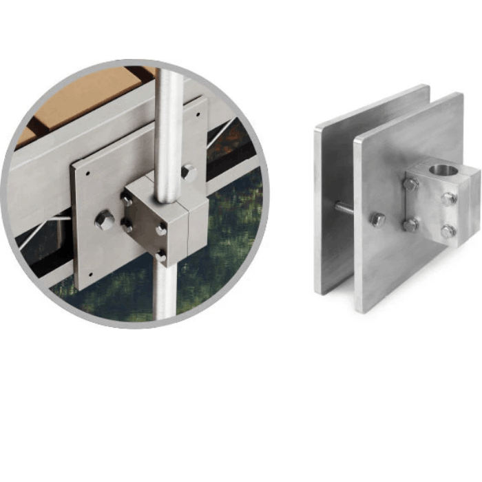 Scott Dock Mount AquaSweep dock bracket shown with pole mounting hardware