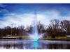 Skyward Pond Fountain by Scott Aerator producing a bright center column and misty side spray
