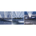 Vertex GeyserJet floating pond fountain float shown with multiple daytime spray patterns