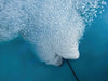 Close-up underwater view of Kasco Robust Aire diffuser releasing fine air bubbles for lake aeration