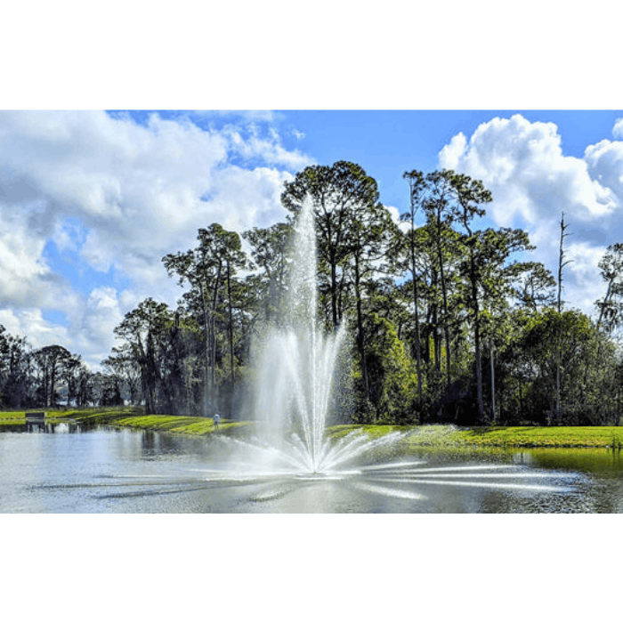front side view of the Vertex TriTier Floating Pond Fountain