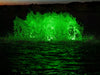 Kasco Aerator with green LED lighting illuminating pond water
