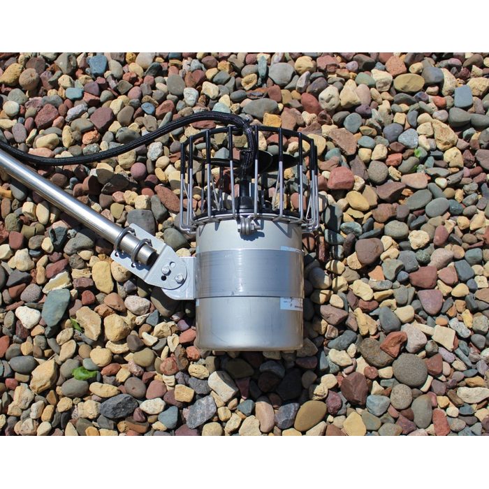 Kasco Dock Mount Universal Mount - Side View With Pebble Rocks Background