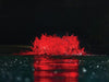 Kasco Surface Aerator with red LED lighting glowing on pond surface