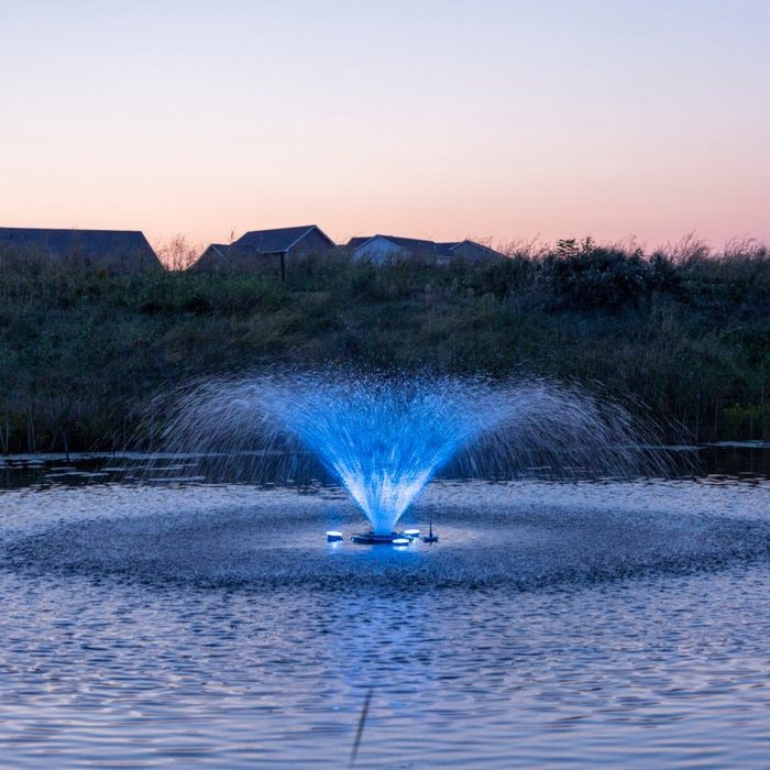 Kasco VFX with blue WaterGlow LED lighting reflecting on water