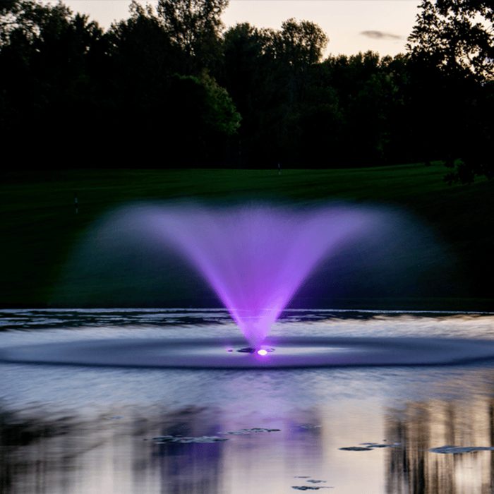 Kasco WaterGlow LED on water display with purple LED light