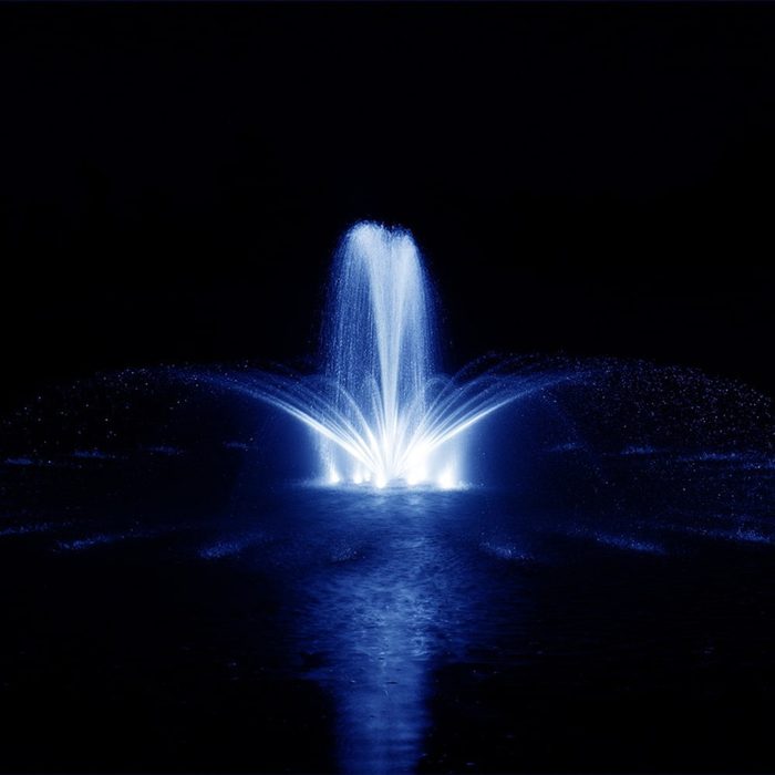 Airmax RGBW Color-Changing LED Light Set - Shown With EcoSeries Fountain and Crown and Trumpet Nozzle