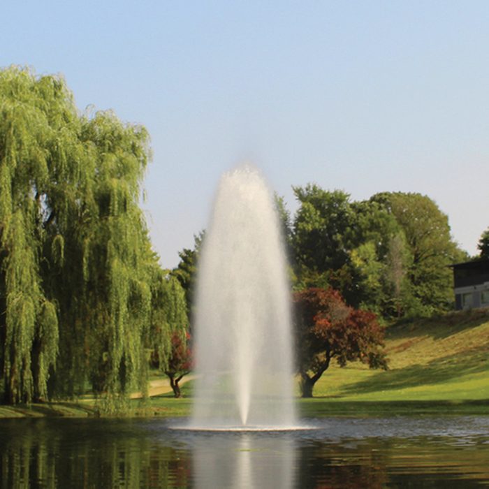 J Series Fountain Birch (5 HP) nozzle - narrow V-spray pattern at 5 HP