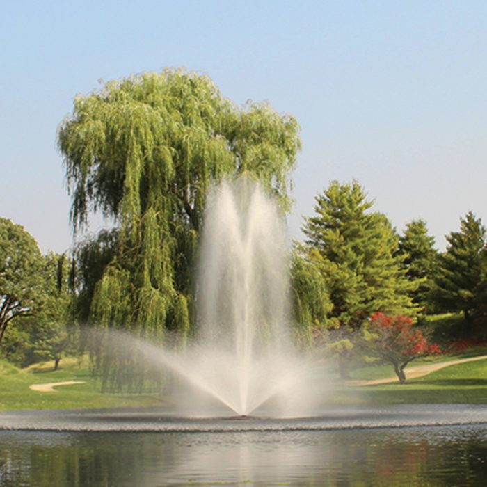 Kasco J Series Linden (5 HP) nozzle - multi-tier arched spray pattern at 5 HP