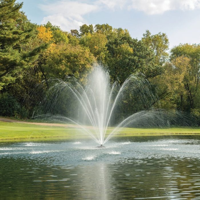 Premium Nozzle Mahogany nozzle - On water display with trees at the background