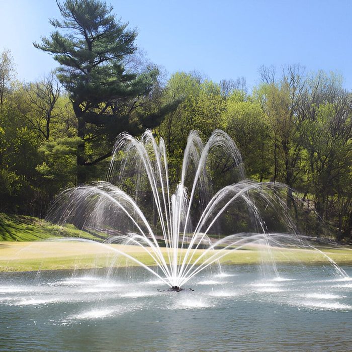 Premium Fountain Nozzle Mighty Oak nozzle - On water display with trees at the background