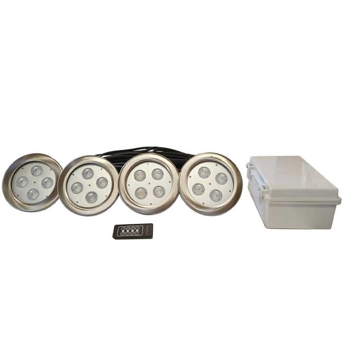 PondSelect Color Changing Fountain LED Lighting Kit - 24 Watt 4 Set