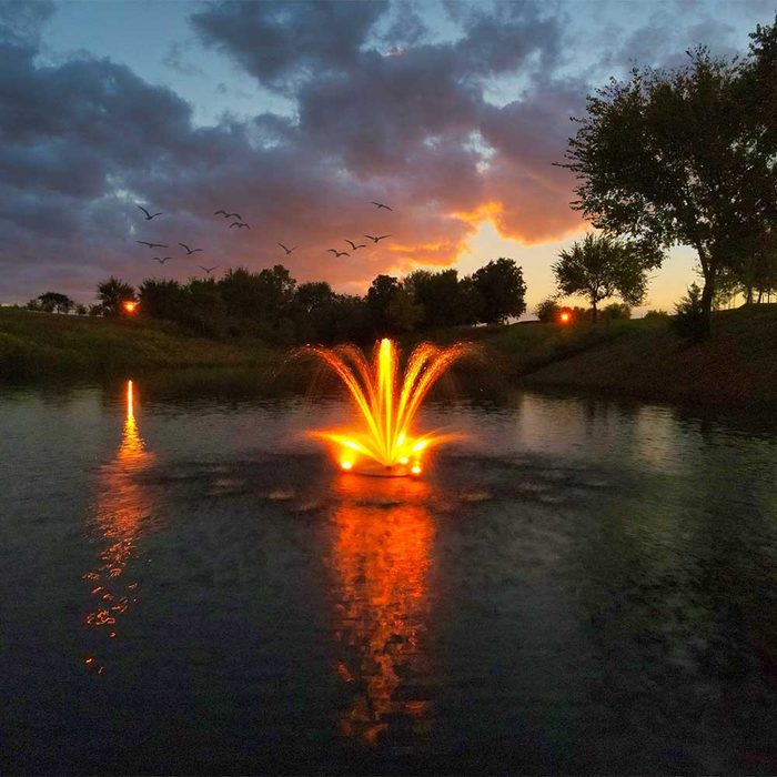 PondSelect Color Changing Fountain LED Lighting Kit - Orange Spray Color