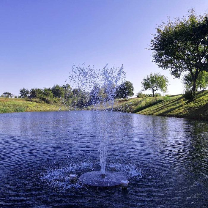 PondSelect Classic Series 1/3 HP Pond Fountain - Trumpet spray pattern on water