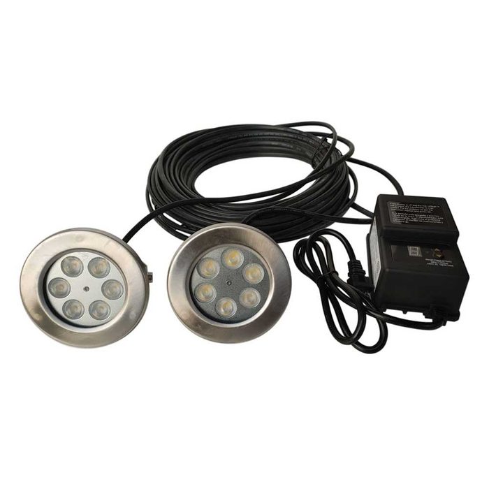 PondSelect White Fountain LED Lighting Kit - 6 Watt 2 Light Set