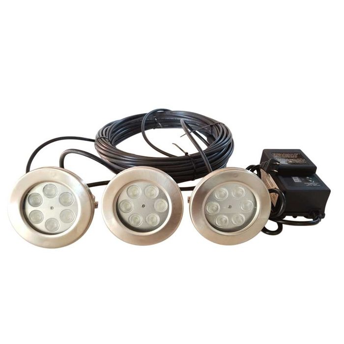 PondSelect White Fountain LED Lighting Kit - 6 Watt 3 Light Set