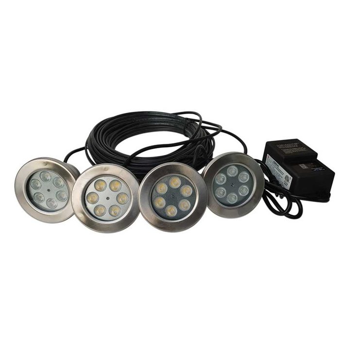 PondSelect White Fountain LED Lighting Kit - 6 Watt 4 Light Set
