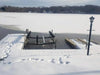 Vanguard Pond Spa Surface Aerator / De-Icer - Dock View with Snow