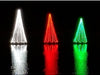 Floating Christmas Tree for Pond - 3 separate trees showing white, red, and green LED lights