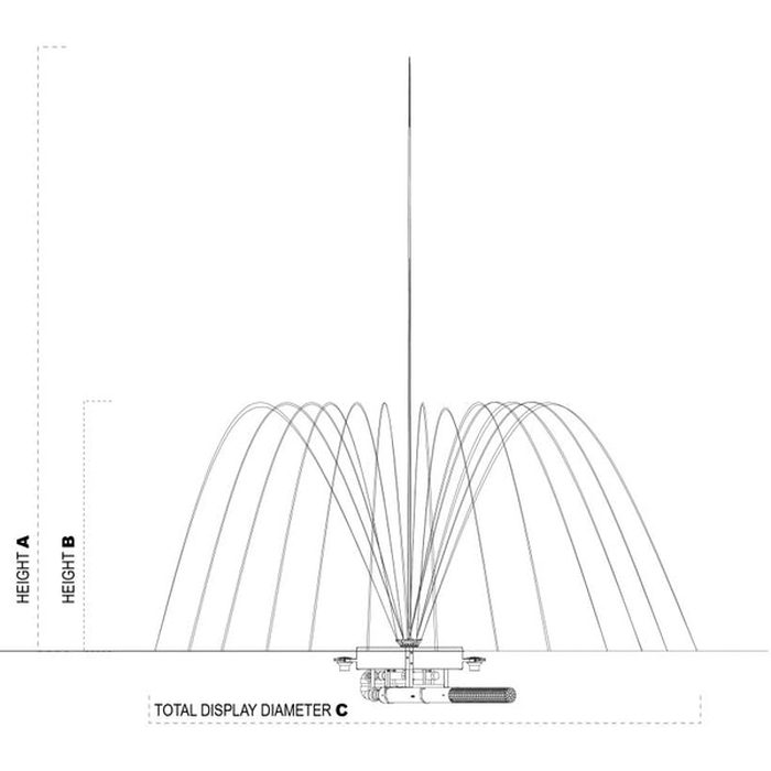 Vertex Vertical TwoTier Pond Fountain spray specifications