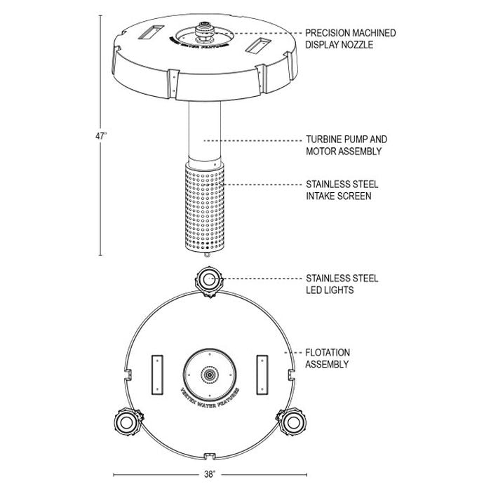 Vertex Vertical TwoTier Fountain Float Details