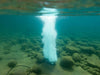 Robust-Aire diffused aeration system producing vertical bubble plume from lake bottom diffuser