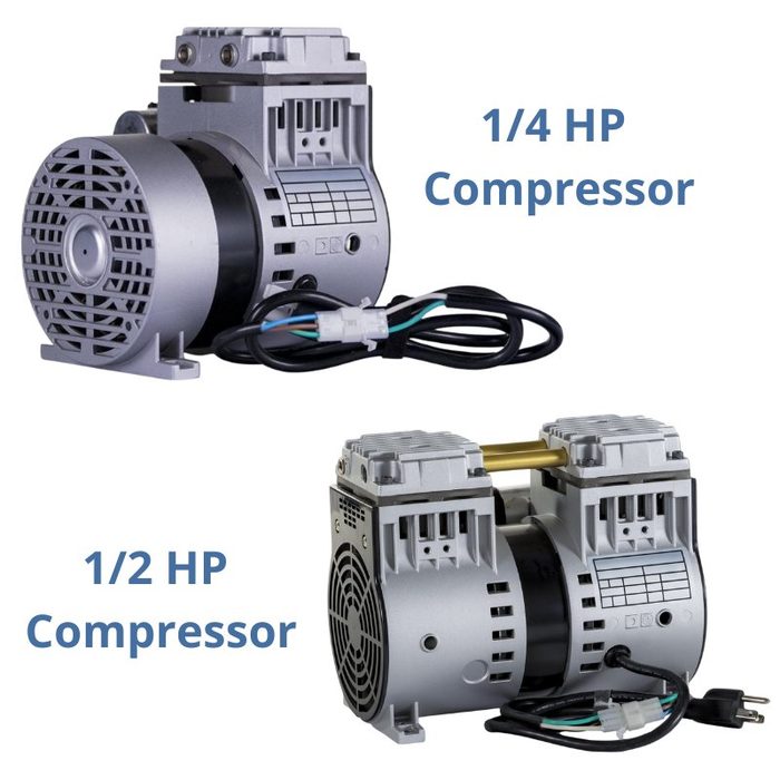 Robust-Aire System 1/4 HP and 1/2 HP TeichAire Compressors Shown