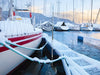 Scott Aerator Dock Mount De-Icer On Boat With Icy Water