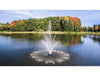 Scott Aerator Solar Amherst Fountain in a lake with autumn trees in the background