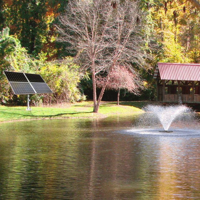 Scott Aerator Solar DA-20 3/4 HP aerator with the solar panel array