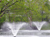 Two Scott Aerator Solar DA-20 3/4 HP fountains running side by side