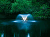 Scott Aerator Solar DA-20 with LED lights reflecting on the pond at night