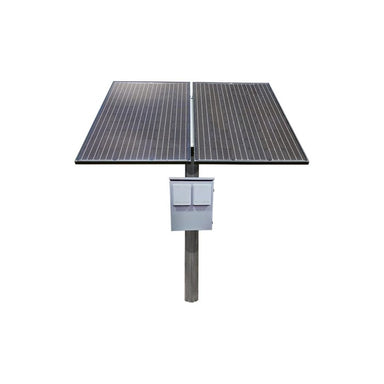 Solar panels on isometric mounting frame for the Solar Skyward Fountain