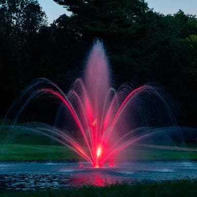 viewing the Kasco J series from the front side while glowing in a pond
