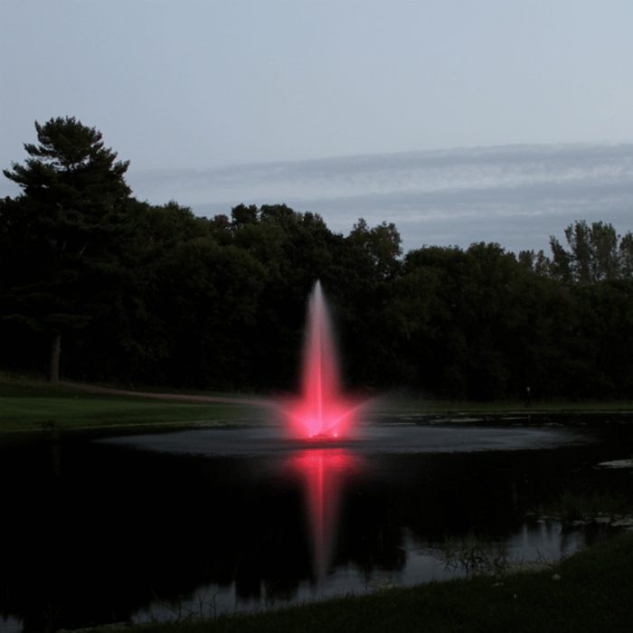 WaterGlow RGB LED on water display with red LED light